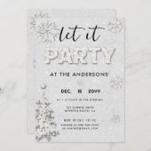 Elegant White Rhinestones - Kerstfeest Kaart (Voorkant / Achterkant)