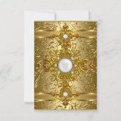 Elegant White  Rich Gold Birthday Party Kaart (Voorkant)
