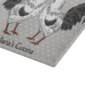 Elegant White Rooster Glass Cutting Board Snijplank (Hoek)