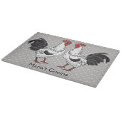 Elegant White Rooster Glass Cutting Board Snijplank (Hoek)