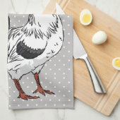 Elegant White Rooster Kitchen Towels Theedoek (Quarter Fold)