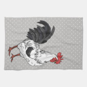 Elegant White Rooster Kitchen Towels Theedoek (Horizontaal)