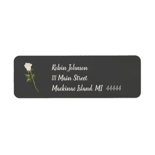 Elegant White Rose Address Label (Voorkant)