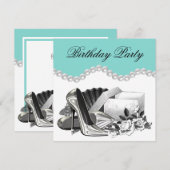 Elegant White Rose Blauwgroen Blue verjaardagsfees Kaart (Voorkant / Achterkant)