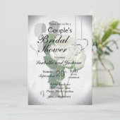 Elegant White Rose Couple's Vrijgezellenfeest Kaart (Staand voorkant)