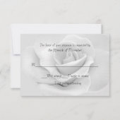 Elegant White Rose Custom Wedding Response Kaart (Voorkant)
