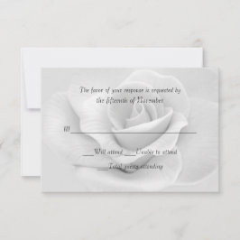 Elegant White Rose Custom Wedding Response Kaart