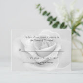 Elegant White Rose Custom Wedding Response Kaart (Staand voorkant)