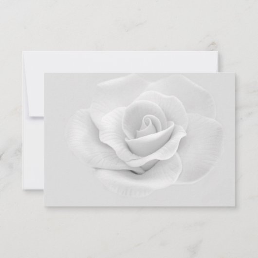 Elegant White Rose Custom Wedding Response Kaart (Achterkant)