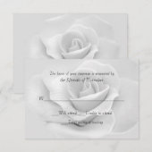 Elegant White Rose Custom Wedding Response Kaart (Voorkant / Achterkant)