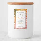 Elegant White Rose en Gold Glitter Product Labels Voedselcontainer Etiket (Voorkant)
