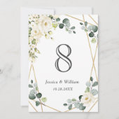 Elegant White Rose Eucalyptus Weddenschap Table Nu Kaart (Voorkant)