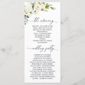 Elegant White Rose Eucalyptus Wedding Ceremony Pro Programmakaart (Achterkant)