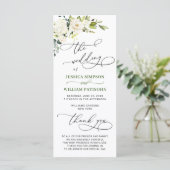 Elegant White Rose Eucalyptus Wedding Ceremony Pro Programmakaart (Staand voorkant)