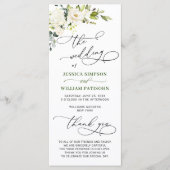 Elegant White Rose Eucalyptus Wedding Ceremony Pro Programmakaart (Voorkant)