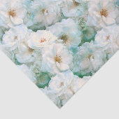 Elegant  White Rose Floral Botanical Repo Tissuepapier (Detail)