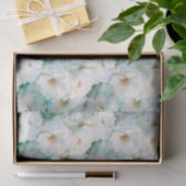 Elegant  White Rose Floral Botanical Repo Tissuepapier (Geschenk)