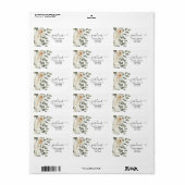 Elegant White Rose Floral Bouquet Adres Etiket (Full Sheet)