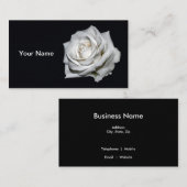 Elegant White Rose Floral Foto Visitekaartje (Voorkant / Achterkant)
