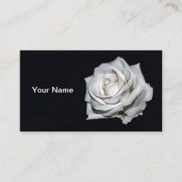 Elegant White Rose Floral Foto Visitekaartje