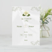 Elegant White Rose Floral Wedding Invita Kaart (Staand voorkant)