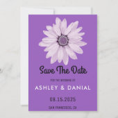 Elegant white rose floral Wedding Save the Date Kaart (Voorkant)