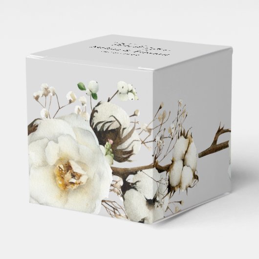 Elegant White Rose Florals Wedding for Box Bedankdoosjes (Voorkant Zijde)