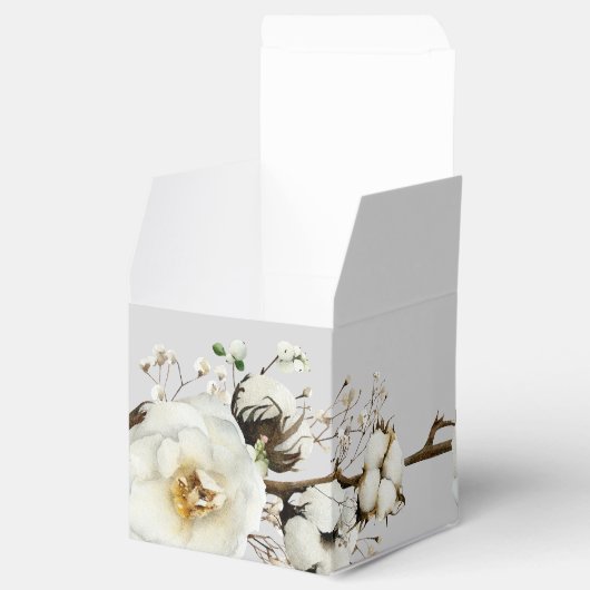 Elegant White Rose Florals Wedding for Box Bedankdoosjes (Geopend)