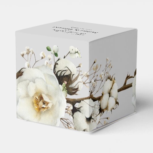 Elegant White Rose Florals Wedding for Box Bedankdoosjes (Achterkant)