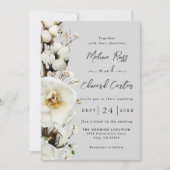 Elegant White Rose Florals Wedding Invitation Save The Date (Voorkant)