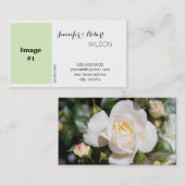Elegant white rose flower bruiloft nieuw adres visitekaartje (Voorkant / Achterkant)