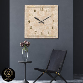 Elegant White Rose Flower Wall Clock Vierkante Klok
