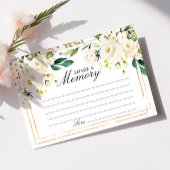 Elegant White Rose Funeral Share a Memory Card RSVP Kaartje