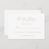 Elegant White Rose Gold Calligraphy Weddenschap RSVP Kaartje (Voorkant / Achterkant)