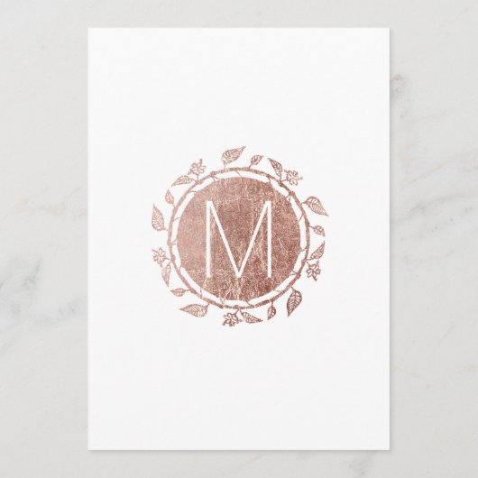 Elegant White Rose Gold Floral Wedding Programmakaart (Achterkant)