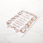 Elegant   White Rose Gold Folie Uitnodiging (Gedraaid)