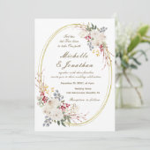 Elegant White Rose Gold Lijst Christelijk huwelijk Kaart (Staand voorkant)