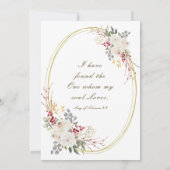 Elegant White Rose Gold Lijst Christelijk huwelijk Kaart (Achterkant)