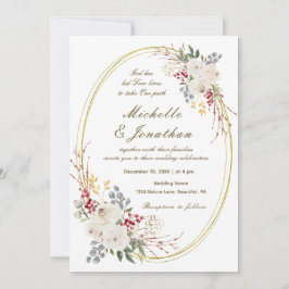 Elegant White Rose Gold Lijst Christelijk huwelijk Kaart