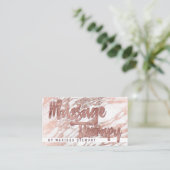 Elegant White Rose Gold Marble Massage Therapist Visitekaartje (Staand voorkant)