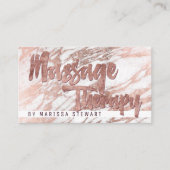 Elegant White Rose Gold Marble Massage Therapist Visitekaartje (Voorkant)
