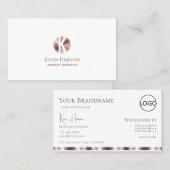 Elegant White Rose Gold met monogram en Logo Visitekaartje (Voorkant / Achterkant)