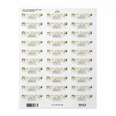 Elegant White Rose & Gold Modern Font Adres Etiket (Full Sheet)