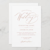 Elegant White Rose Gold Modern Script Weddenschap Kaart (Voorkant / Achterkant)