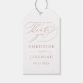 Elegant White Rose Gold Modern Weddenschap Bedankt Cadeaulabel (Voorkant)