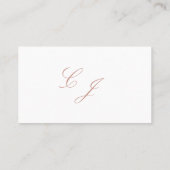 Elegant White Rose Gold Script Monogram Weddenscha Plaatskaartje (Achterkant)
