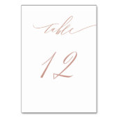 Elegant White Rose Gold Script No. 12 Wedding Kaart (Achterkant)
