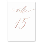 Elegant White Rose Gold Script No. 15 Wedding Kaart (Voorkant)