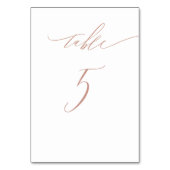 Elegant White Rose Gold Script No. 5 Weddenschap Kaart (Achterkant)