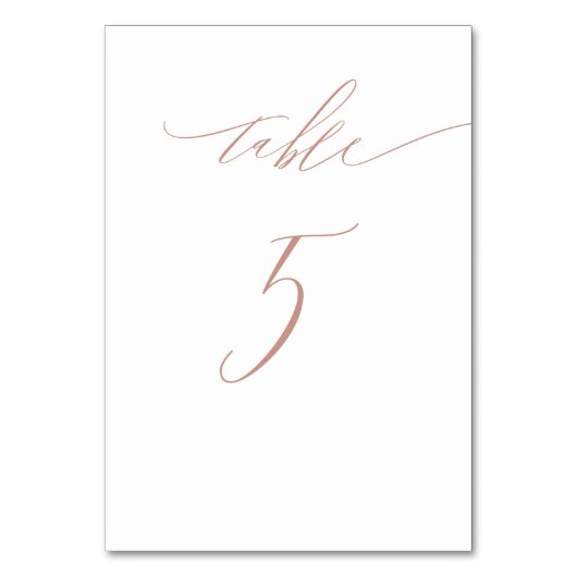 Elegant White Rose Gold Script No. 5 Weddenschap Kaart (Voorkant)
